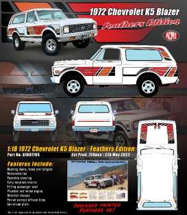 Chevrolet  - K5 Blazer 1972 white/red - 1:18 - Acme Diecast - 1807705 - acme1807705 | Tom's Modelauto's