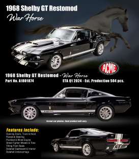Shelby  - GT500 1968 black/white - 1:18 - Acme Diecast - 1801874 - acme1801874 | Toms Modelautos