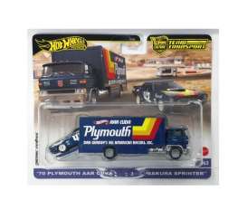 Plymouth  - AAR Cuda & Sakura Sprinter blue/yellow/orange - 1:64 - Hotwheels - HRV38 - hwmvHRV38 | Toms Modelautos