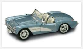Chevrolet  - 1957 metallic blue/ white - 1:18 - Lucky Diecast - 92018b - ldc92018b | Toms Modelautos