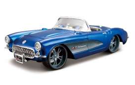 Chevrolet  - 1957 metallic blue - 1:24 - Maisto - 31323b - mai31323b | Toms Modelautos