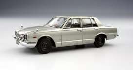 Nissan  - Skyline 2000 GT-R (PGC10) 4-do 1969 silver - 1:43 - Kyosho - 5511s - kyo5511s | Toms Modelautos