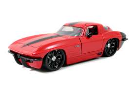 Chevrolet Corvette - 1963 red - 1:24 - Jada Toys - 96808r - jada96808r | Toms Modelautos