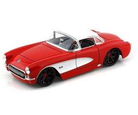 Chevrolet  - Corvette 1957 red - 1:24 - Jada Toys - 90935 - jada90935r | Toms Modelautos