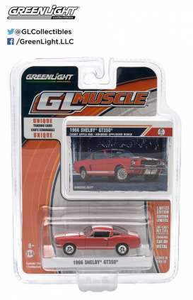 Shelby  - 1966 red/white - 1:64 - GreenLight - 13100A - gl13100A | Toms Modelautos