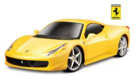 Ferrari  - 458 Italia yellow - 1:24 - Bburago - 26003y - bura26003y | Toms Modelautos
