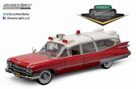 Cadillac  - 1959 red & white - 1:18 - GreenLight Precision Collection - GLPC18001 | Toms Modelautos