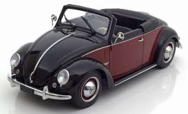 Volkswagen  - 1949 black/ dark red - 1:18 - KK - Scale - kkdc180112 | Toms Modelautos