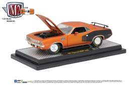 Plymouth  - 1971 satin orange/black stripes - 1:24 - M2 Machines - 40300-54B - M2-40300-54B | Toms Modelautos