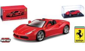 Ferrari  - 488 Spider 2016 red - 1:43 - Bburago - 36905r - bura36905r | Toms Modelautos