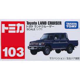 Toyota  - Landcruiser pick-up dark blue - 1:71 - Tomica - to103 | Toms Modelautos