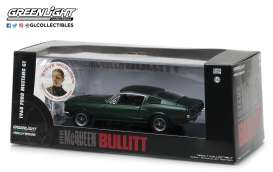 Ford  - Mustang GT Fastback *Bullitt* 1968 green - 1:43 - GreenLight - 86433 - gl86433 | Toms Modelautos