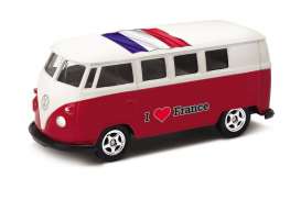 Volkswagen  - T1 Bus 1962 red/white - 1:64 - Welly - 52221FR - welly52221FR | Toms Modelautos