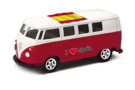 Volkswagen  - T1 Bus 1962 red/white - 1:64 - Welly - 52221SP - welly52221SP | Toms Modelautos