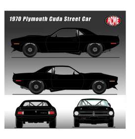 Plymouth  - Trans Am Cuda 1970 black - 1:18 - Acme Diecast - 1806108 - acme1806108 | Toms Modelautos