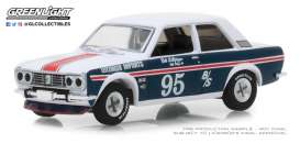 Datsun  - 510 #95 1969 blue/white - 1:64 - GreenLight - 47020A - gl47020A | Toms Modelautos