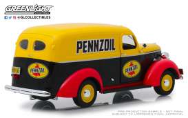Chevrolet  - Panel Truck 1939 yellow/black/red - 1:24 - GreenLight - 85021 - gl85021 | Toms Modelautos