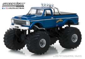 Chevrolet  - K10 Monster Truck 1970 blue - 1:64 - GreenLight - 49020B - gl49020B | Toms Modelautos