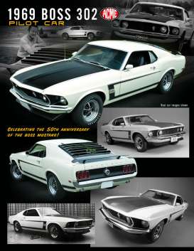 Ford  - Mustang Boss 302 *Pilot Car* 1969 white/black - 1:18 - Acme Diecast - 1801831 - acme1801831 | Toms Modelautos