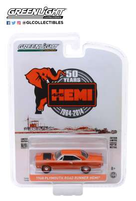 Plymouth  - Hemi Roadrunner 426 1964 red-orange - 1:64 - GreenLight - 27980C - gl27980C | Toms Modelautos