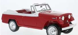 Jeep  - Jeepster 1970 red/white - 1:18 - BoS - Bos340 - BoS340 | Toms Modelautos