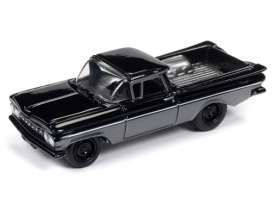 Chevrolet  - El Camino 1959 black/silver  - 1:64 - Johnny Lightning - SP053 - JLSP053A | Toms Modelautos