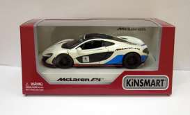 McLaren  - P1  2016 white/blue - 1:36 - Kinsmart - 5393WF - KT5393WFw | Toms Modelautos