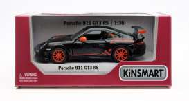 Porsche  - GT3 RS 2010 black/orange - 1:36 - Kinsmart - 5352W - KT5352Wbk | Toms Modelautos