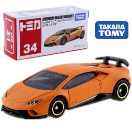 Lamborghini  - Huracan Performance orange - 1:62 - Tomica - 034 - to034 | Toms Modelautos