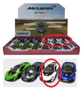 McLaren  - 675LT 2016 white - 1:36 - Kinsmart - KT5392DF-w | Toms Modelautos