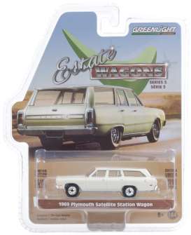 Plymouth  - Satellite 1969 white - 1:64 - GreenLight - 29990B - gl29990B | Toms Modelautos