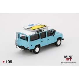 Land Rover  - Defender 110 light blue - 1:64 - Mini GT - mgt00109r - MGT00109Rhd | Toms Modelautos
