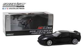 Chevrolet  - Corvette Coupé 2019 black - 1:24 - GreenLight - 18255 - gl18255GM | Toms Modelautos