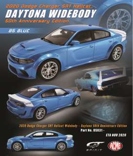 Dodge  - Charger SRT Hellcat 2020 blue/white - 1:18 - Acme Diecast - US031 - GTUS031 | Toms Modelautos
