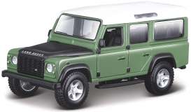 Land Rover  - Defender 110 green/white/black - 1:32 - Bburago - 43029gn - bura43029gn | Toms Modelautos