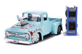 Ford  - F-100 pick-up 1956 blue/flames - 1:24 - Jada Toys - 31542 - jada31542 | Toms Modelautos
