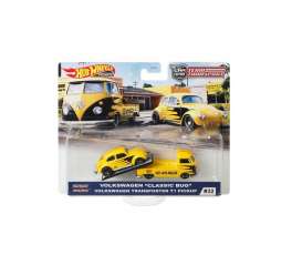 Volkswagen  - Beetle & T1 pick-up  yellow/black - 1:64 - Hotwheels - GJT42 - hwmvGJT42 | Toms Modelautos