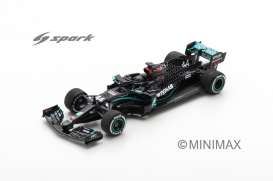 Mercedes Benz  - W11 EQ Power+ 2020 black/silver/turquoise - 1:43 - Spark - S6477 - spas6477 | Toms Modelautos