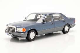 Mercedes Benz  - SEL 1985 blue - 1:18 - iScale - 1180000060 - iscale1180060 | Toms Modelautos