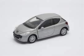Peugeot  - 207 silver - 1:34 - Welly - 42370 - welly42370s | Toms Modelautos