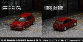 Toyota  - Starlet Turbo-S (EP-71) 1988 red - 1:64 - BM Creations - 64B0127 - BM64B0127lhd | Toms Modelautos