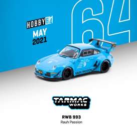 Porsche  - RWB 993 blue - 1:64 - Tarmac - T64-017-RP - TC-T64-017RP | Toms Modelautos