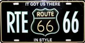 Funny Plates  - Route 66 black/white/neon - Tac Signs - 12011 - fun12011 | Toms Modelautos