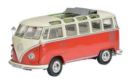 Volkswagen  - T1b Samba red/creme - 1:8 - Schuco - 0511 - schuco0511 | Toms Modelautos