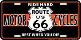 Funny Plates  - Route 66 black/orange/white - Tac Signs - SLR6H - funSLR6H | Toms Modelautos