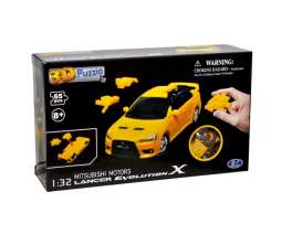 Mitsubishi  - Lancer Evo X 3D Puzzle yellow - 1:32 - Happy Well - 57140 - happy57140 | Toms Modelautos