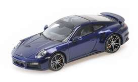 Porsche  - 911 (992) Turbo S 2020 blue metallic - 1:43 - Minichamps - 410069471 - mc410069471 | Toms Modelautos