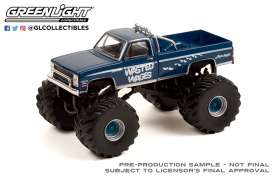 Chevrolet  - Silverado Monster Truck 1987 blue - 1:64 - GreenLight - 49100D - gl49100D | Toms Modelautos