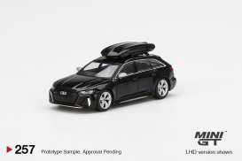 Audi  - RS6 Avant with top box 2020 black - 1:64 - Mini GT - 00257-R - MGT00257rhd | Toms Modelautos