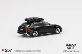 Audi  - RS6 Avant with top box 2020 black - 1:64 - Mini GT - 00257-R - MGT00257rhd | Toms Modelautos